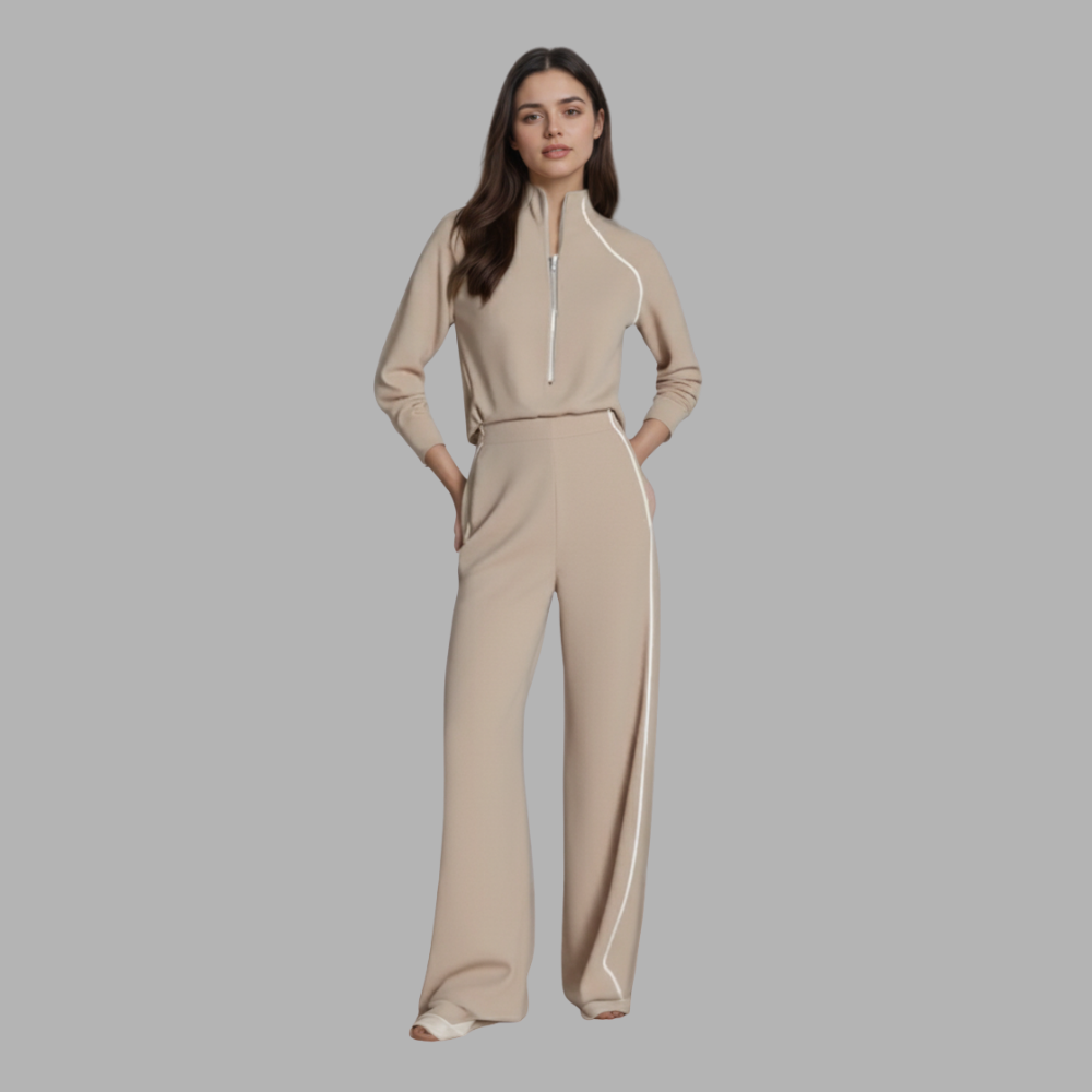 Pique Half Zip Jumpsuit