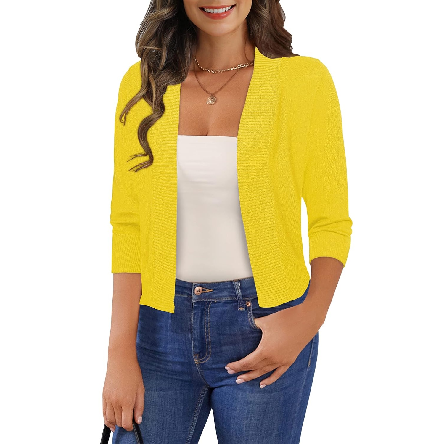 Casual Lightweight Knit Open Front Cardigan For Women