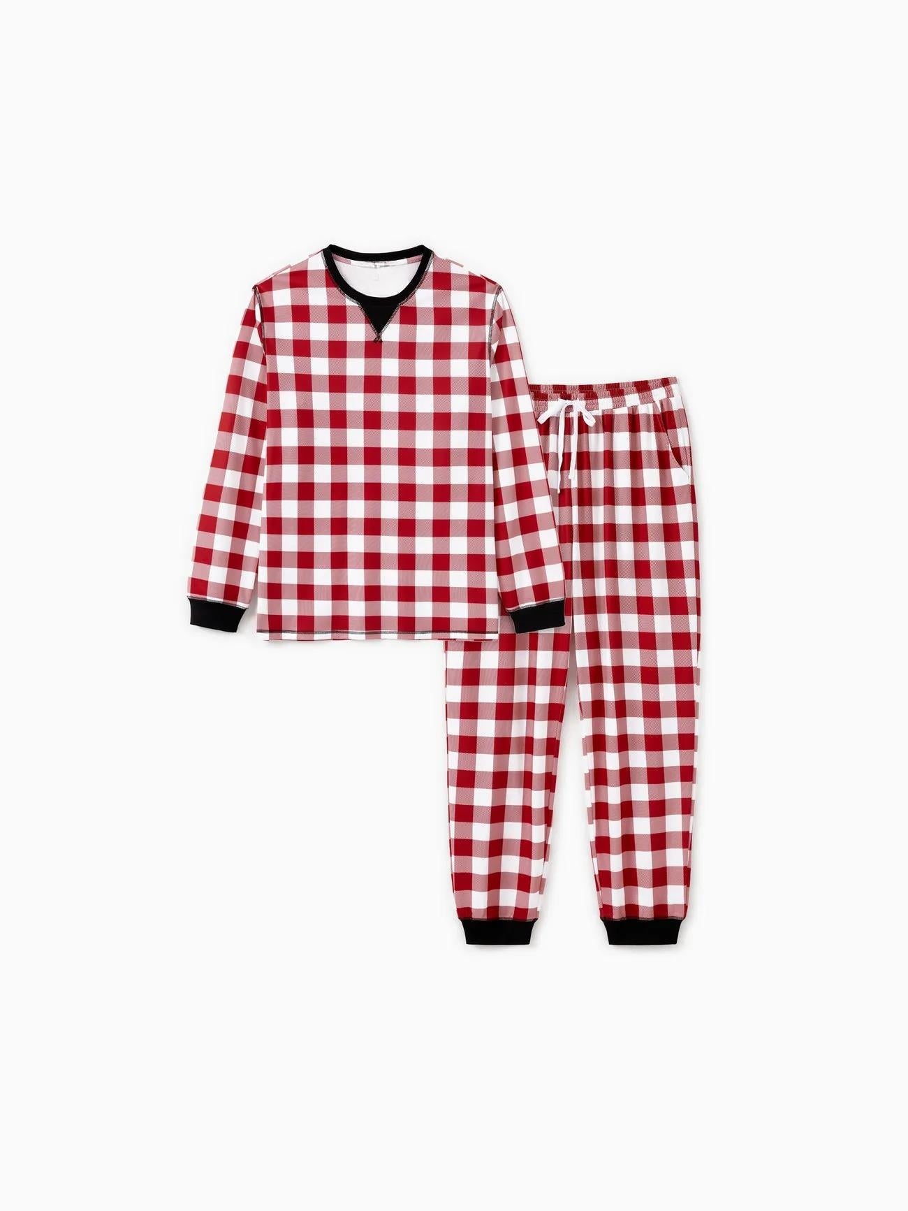 Christmas Family Matching Checkered Plaid Pajama SetChristmas Family Matching Checkered Plaid Pajama Set - Image 4