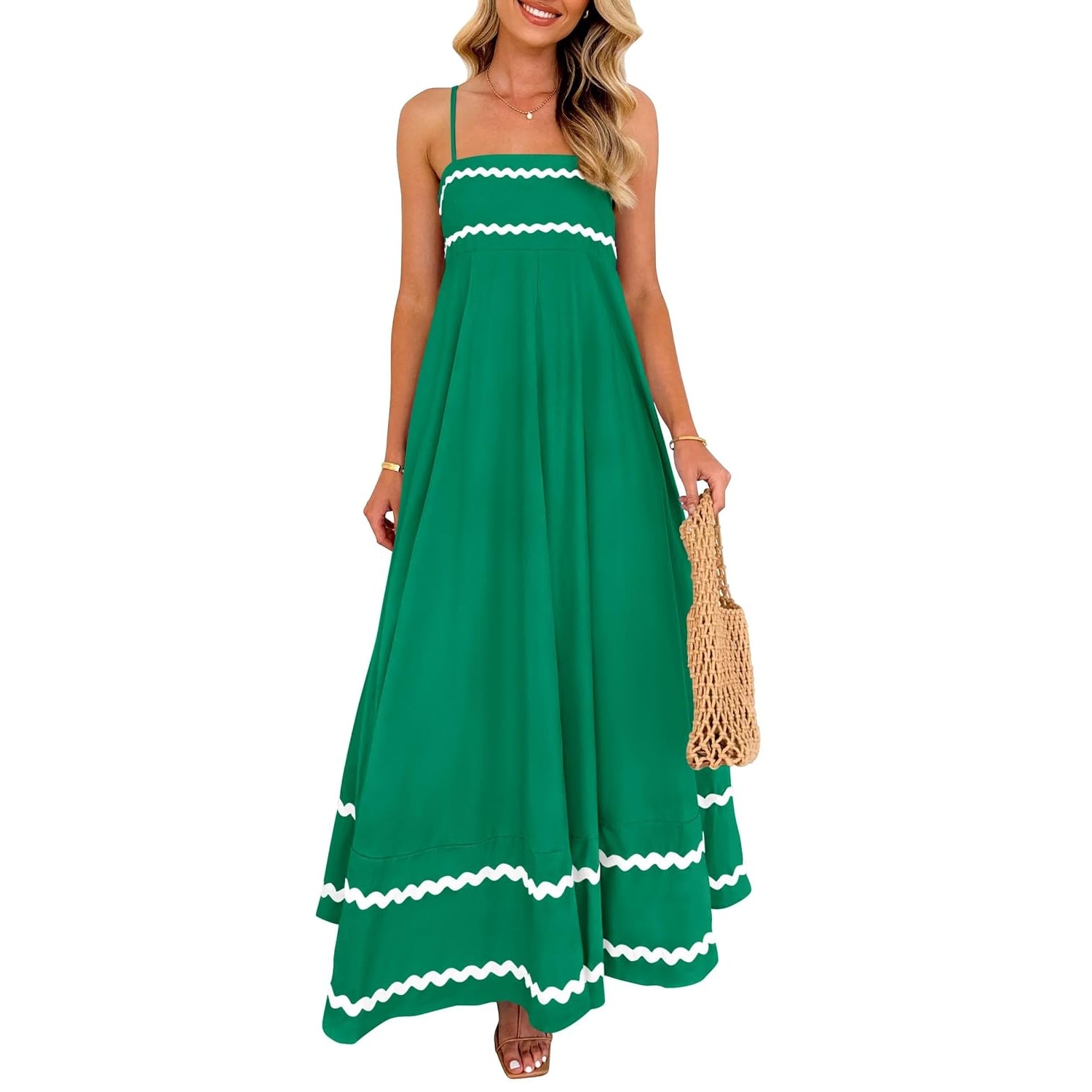 Summer Flowy Spaghetti Strap Maxi Dress For Women