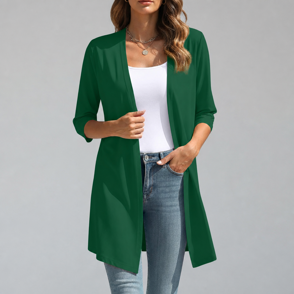 Summer Lightweight Longline Open Front Cardigan for Women