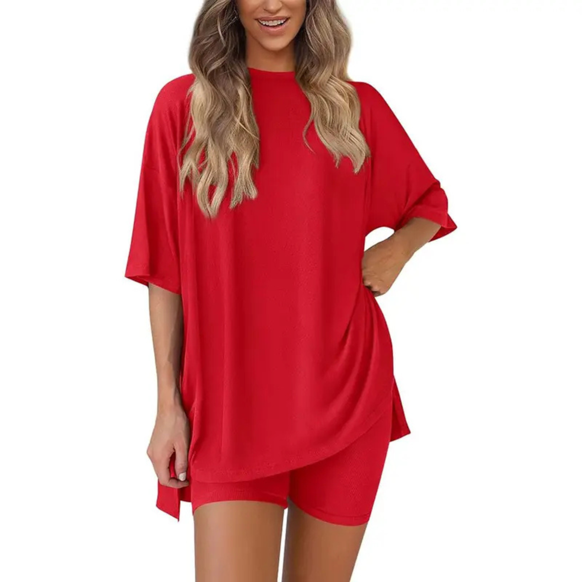 Oversized Crewneck Two Piece Set For Women