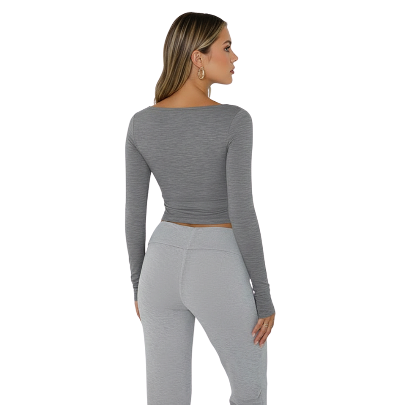 Womens Long Sleeve Shirts Crop Tops Fall Fashion