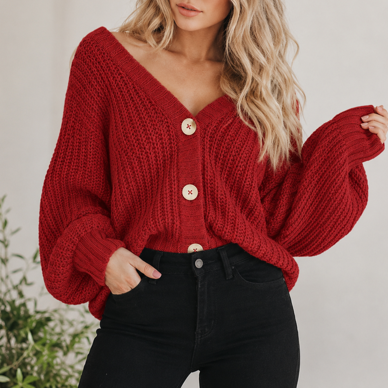Casual Knit Open Front Cardigan Sweater For Women