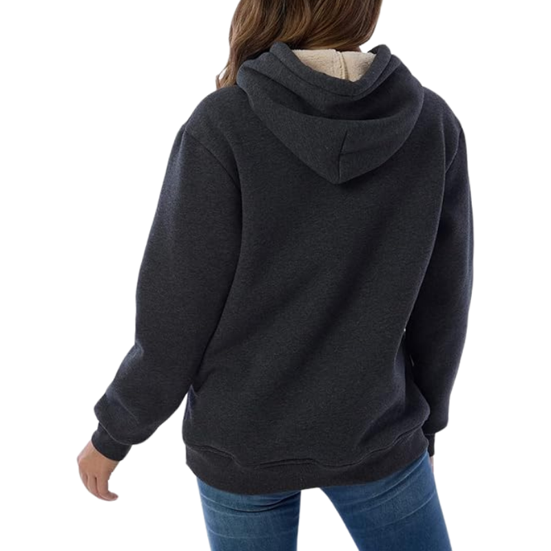 Haellun Womens Casual Winter Warm Fleece Sherpa Lined Pullover Hooded Sweatshirt