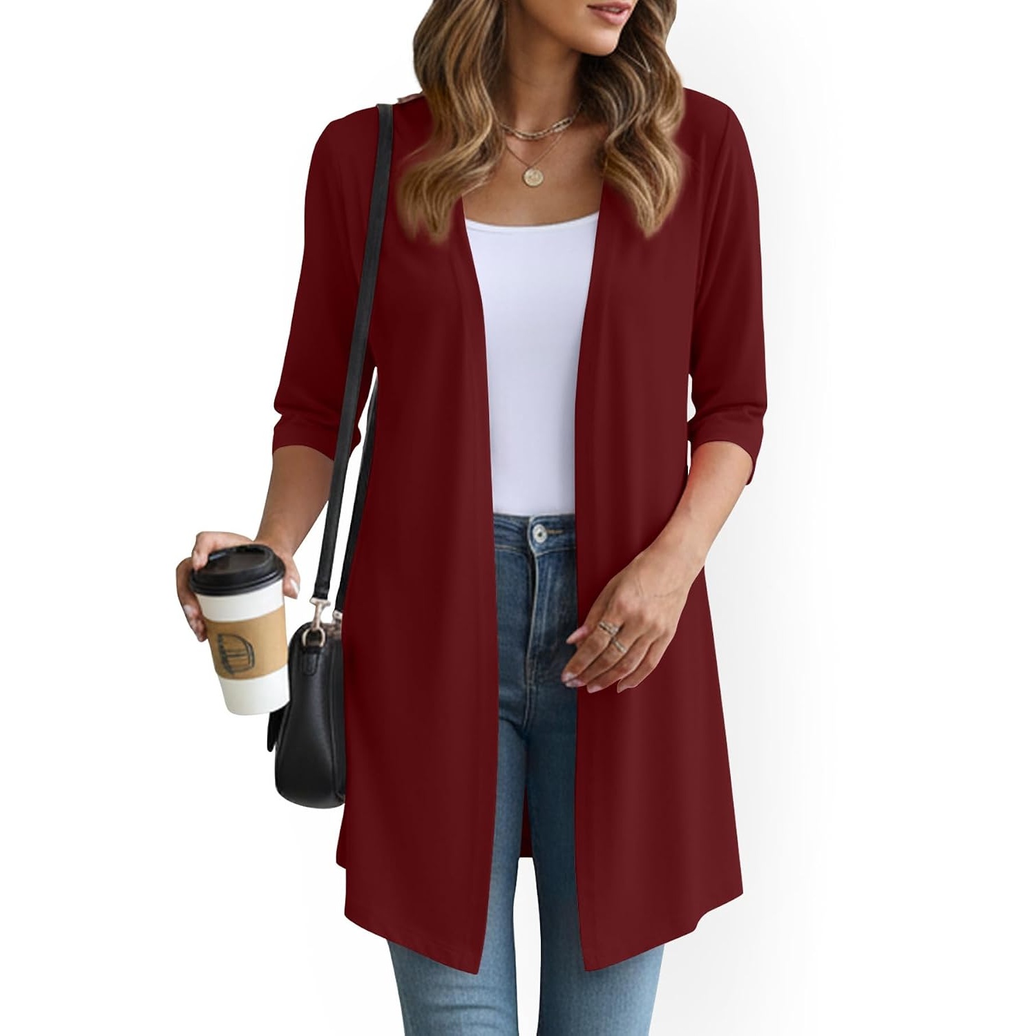 Summer Lightweight Longline Open Front Cardigan for Women