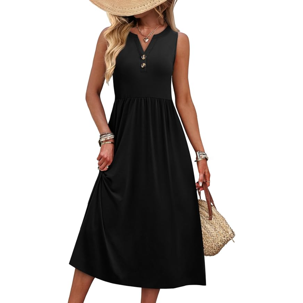 Summer Maxi Beach Vacation Sundress With Pockets For Women