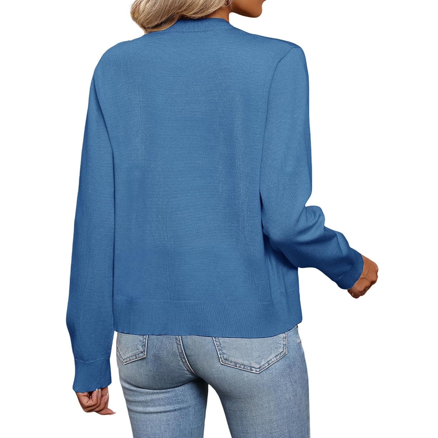 Long Sleeve Cropped Cardigan Sweater For Women
