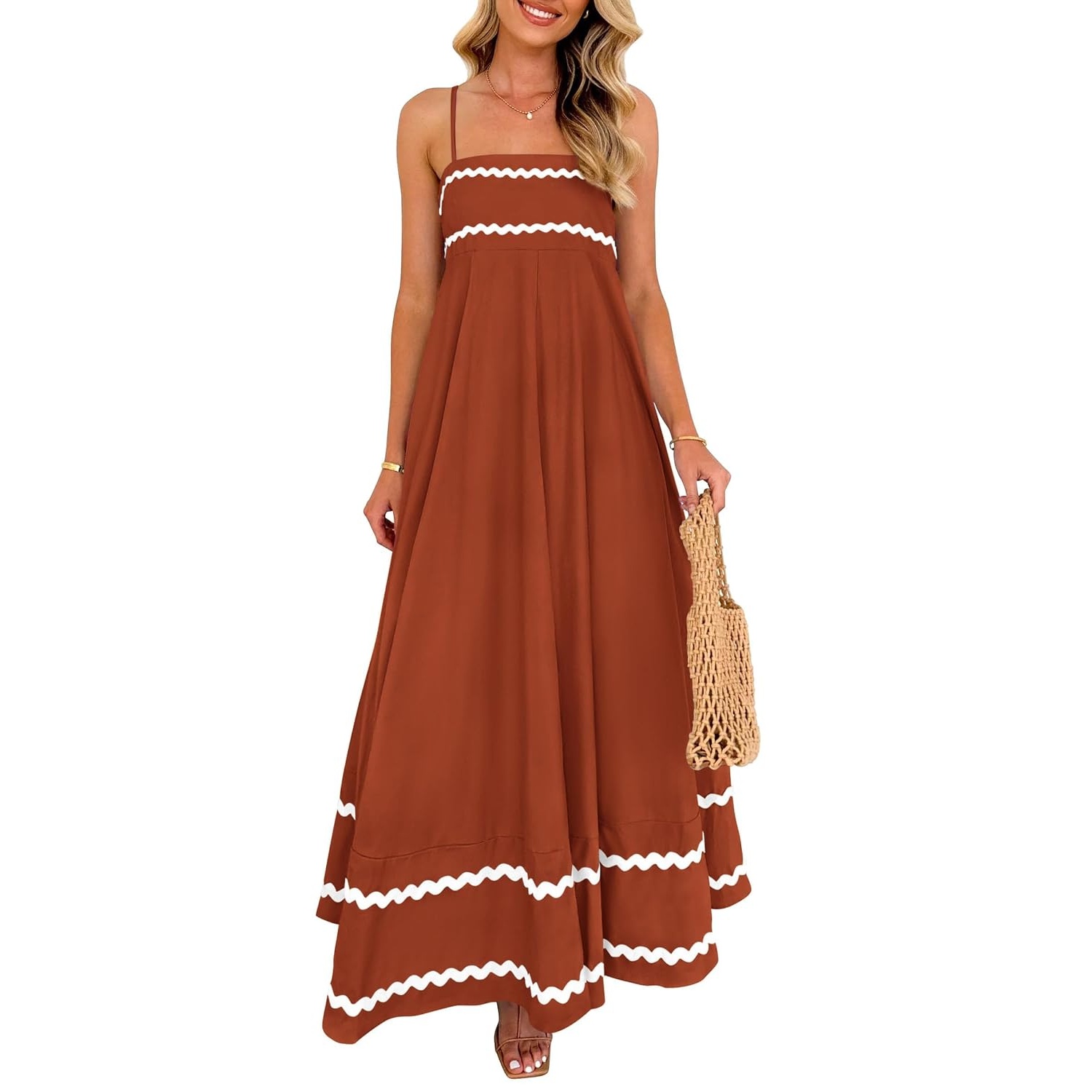 Summer Flowy Spaghetti Strap Maxi Dress For Women