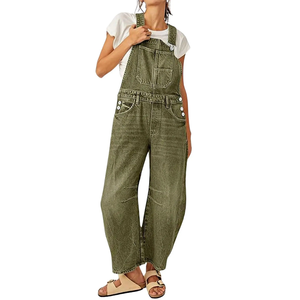 Classic Wide Denim Bib Overalls