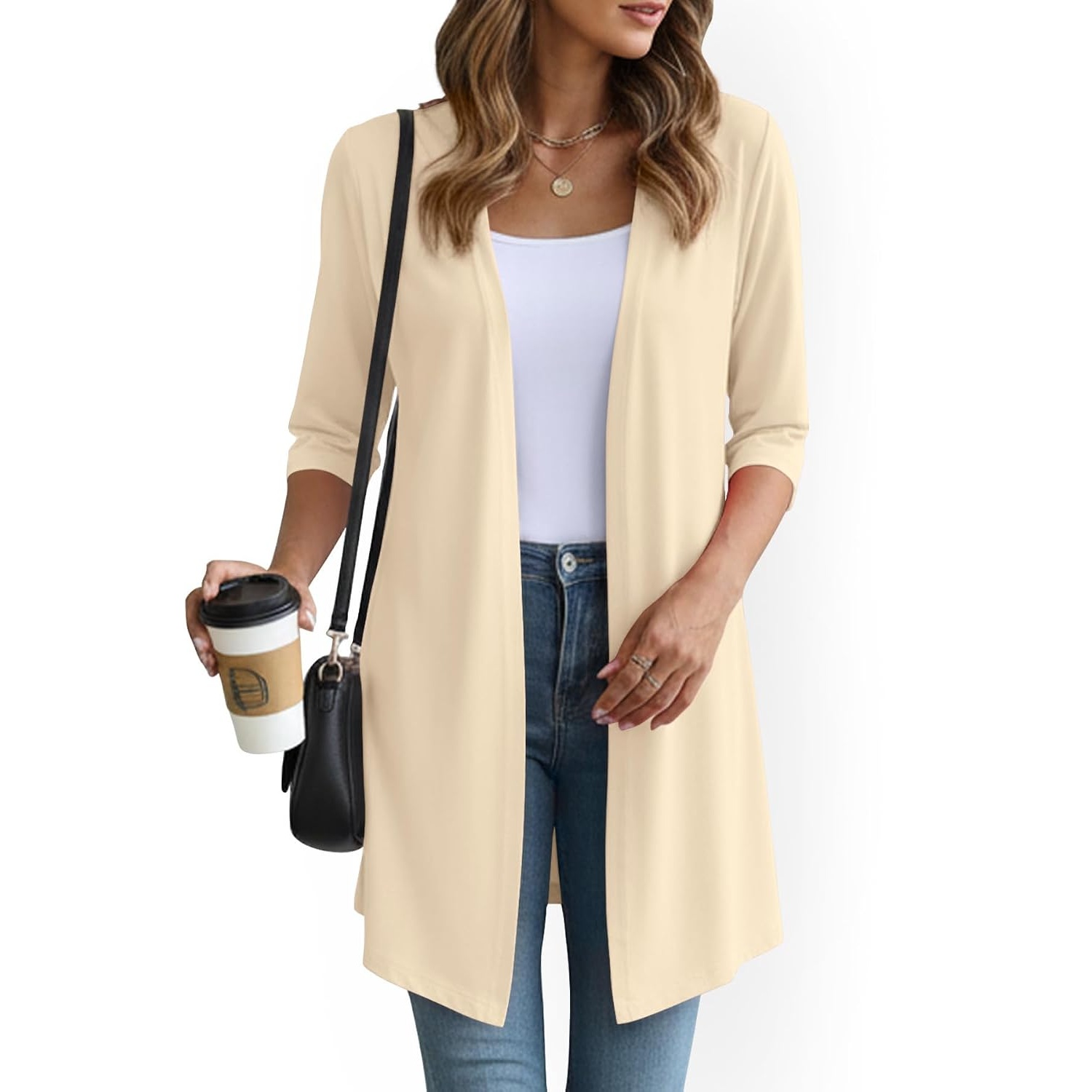 Summer Lightweight Longline Open Front Cardigan for Women