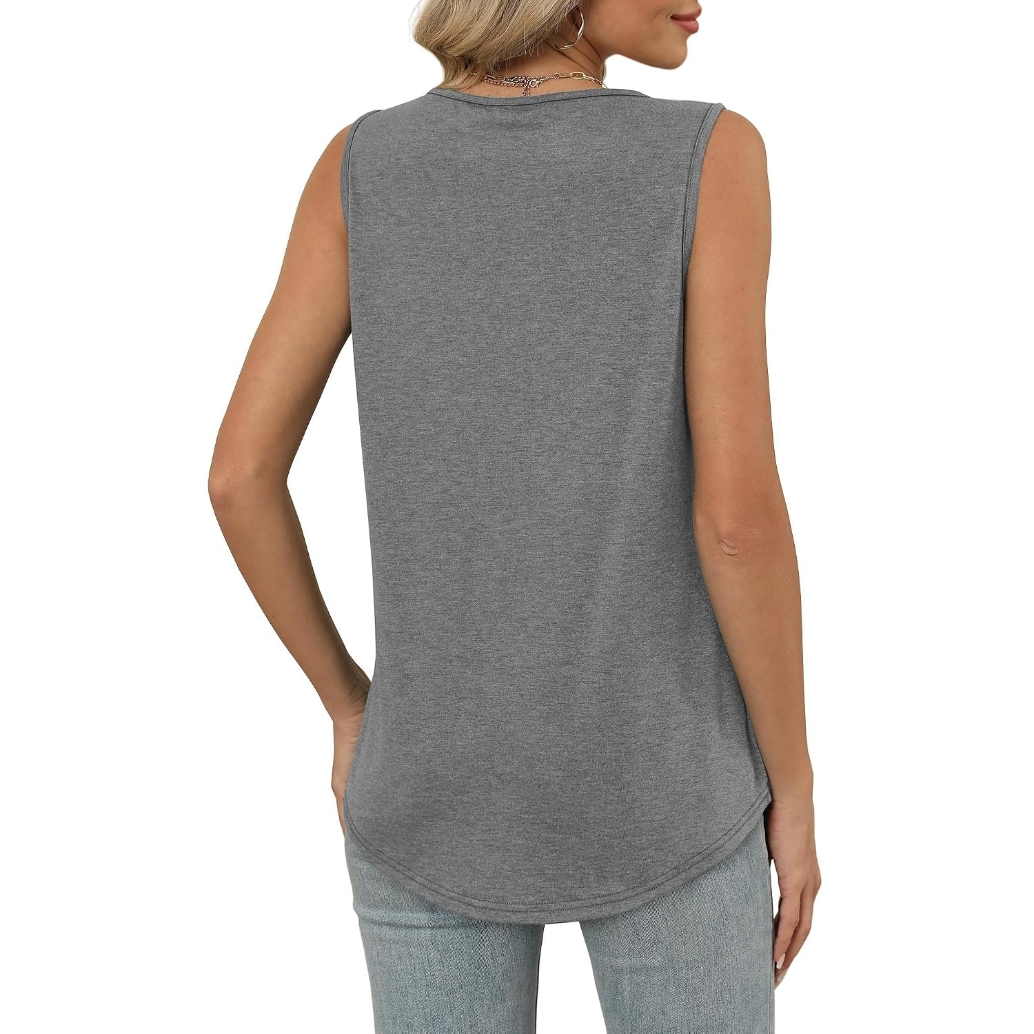 Loose Sleeveless Summer Fit Ruched Tank Top For Women