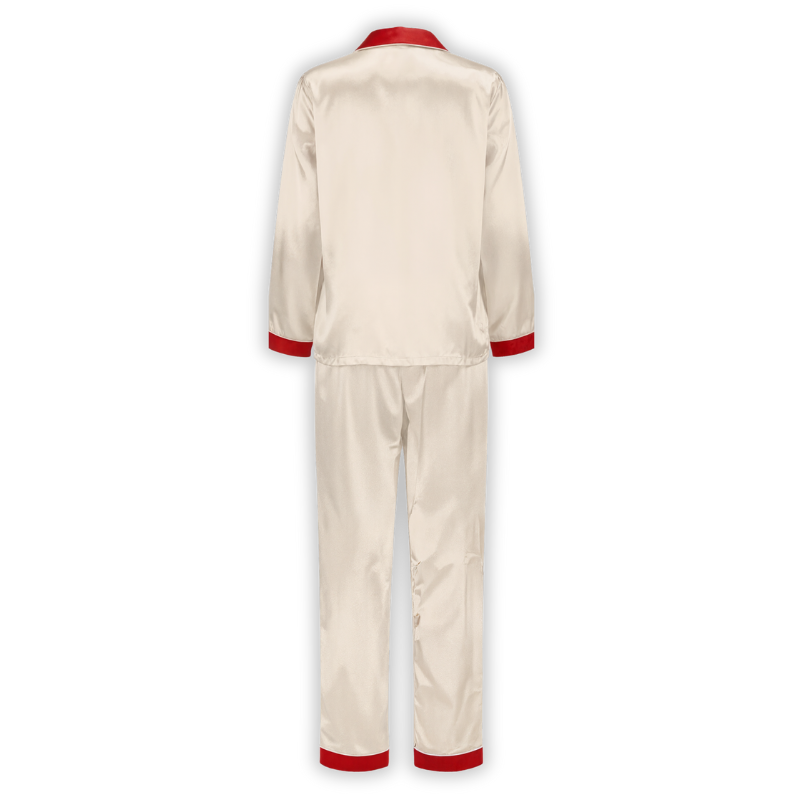 Festive Family Matching Pajama SetSatin Trimmed Button Down Pajama Set - Image 3