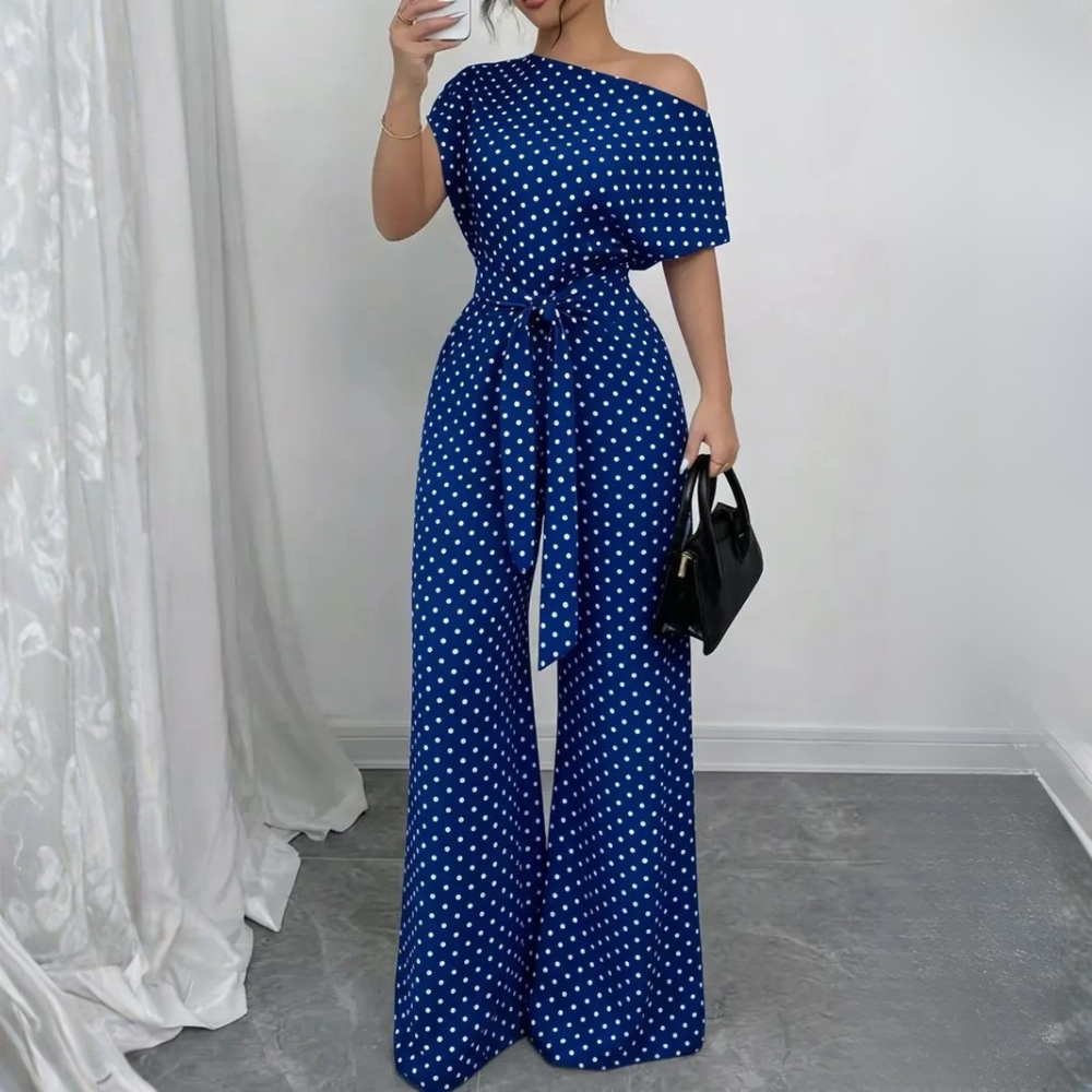 Women's All Over Print Tie Front Jumpsuit