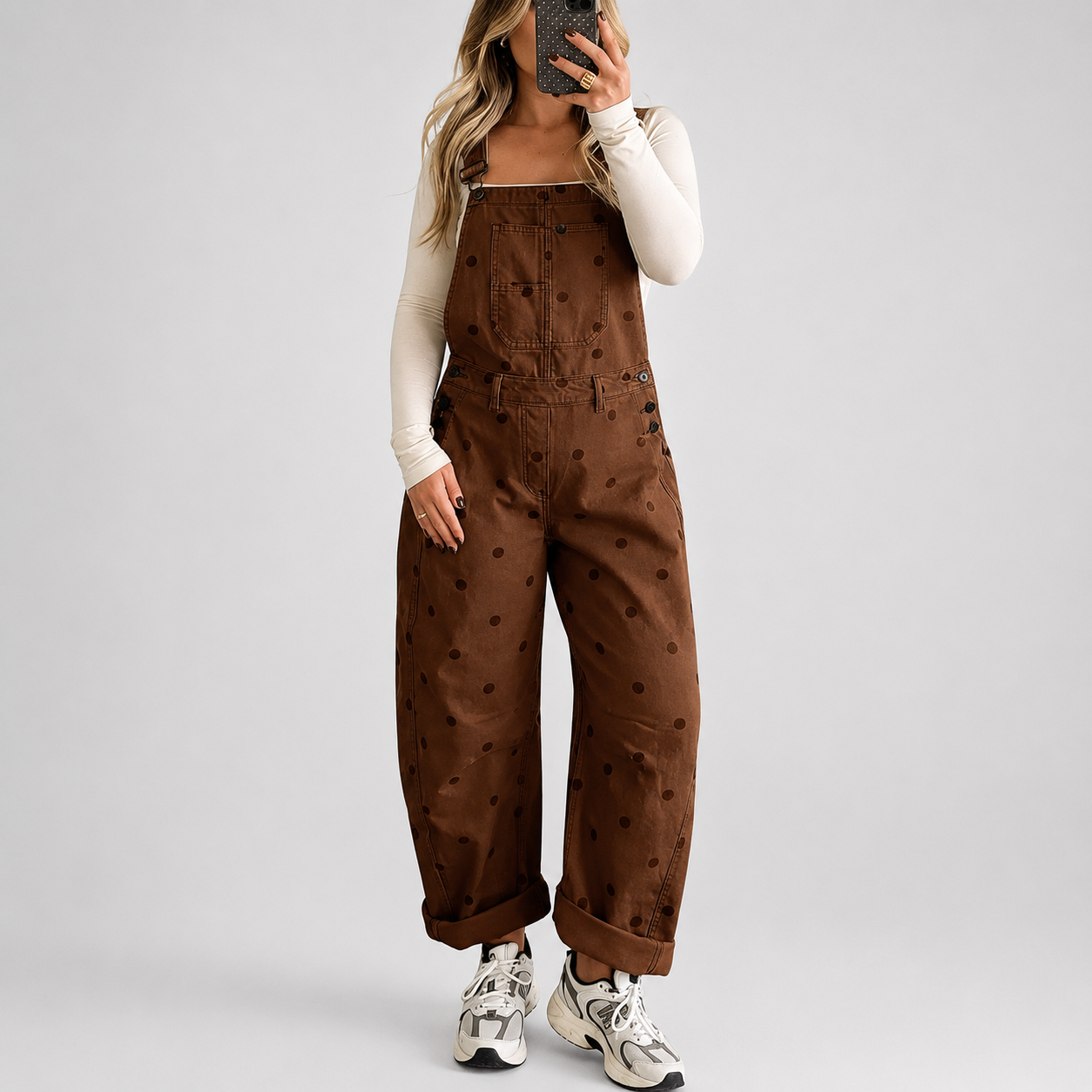 Wide Loose Straight Denim Overalls Jumpsuit For Women