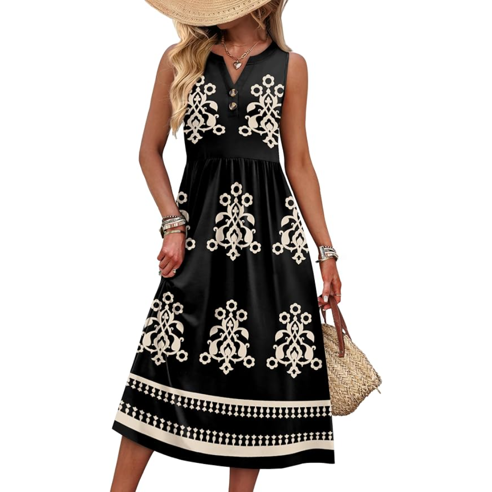 Summer Maxi Beach Vacation Sundress With Pockets For Women