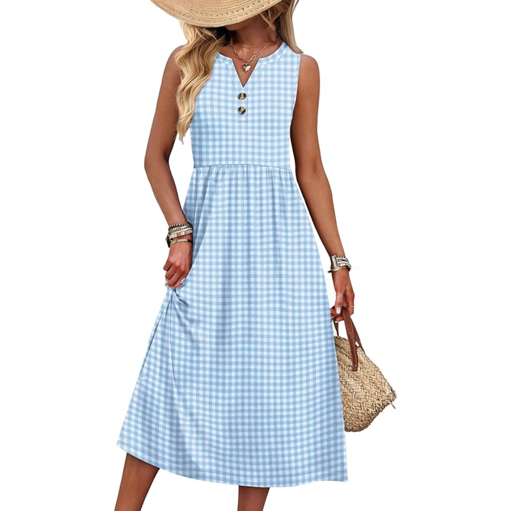 Summer Maxi Beach Vacation Sundress With Pockets For Women