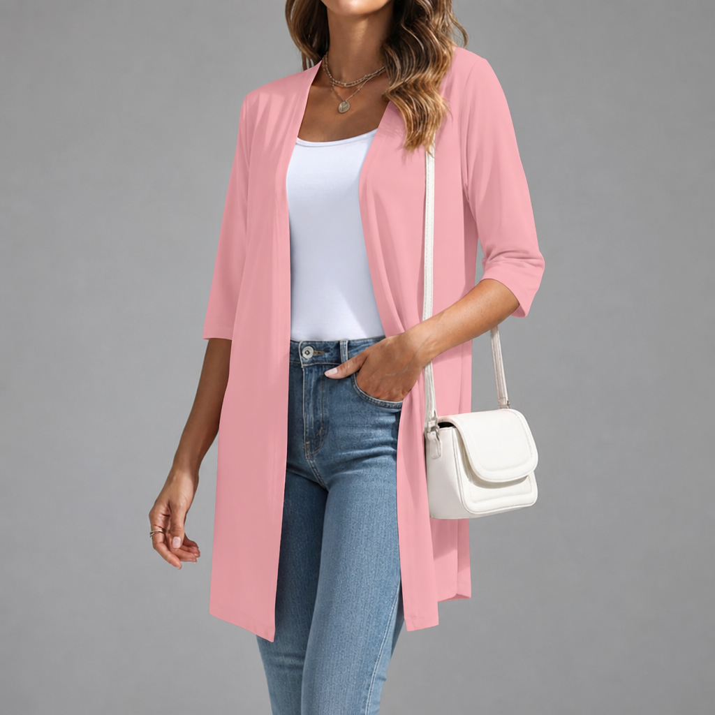 Summer Lightweight Longline Open Front Cardigan for Women