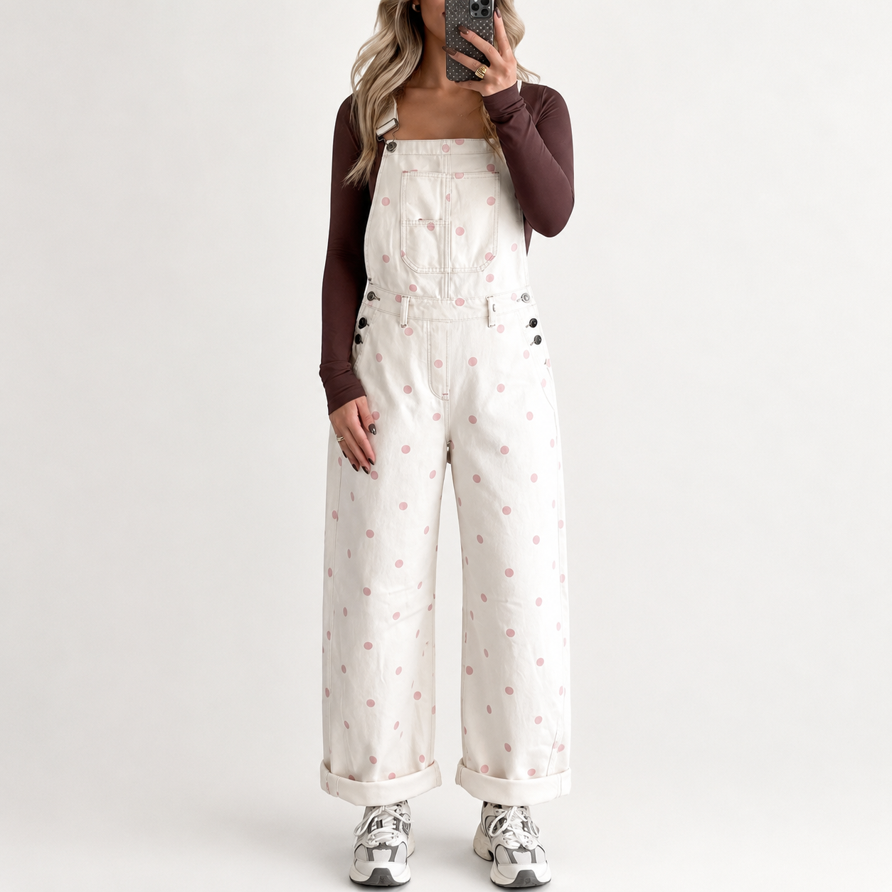 Wide Loose Straight Denim Overalls Jumpsuit For Women