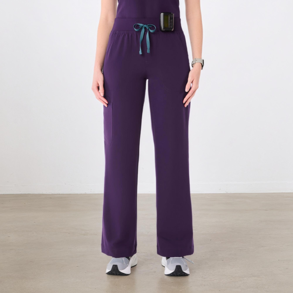 High Waisted Wide Scrub Pants for Women