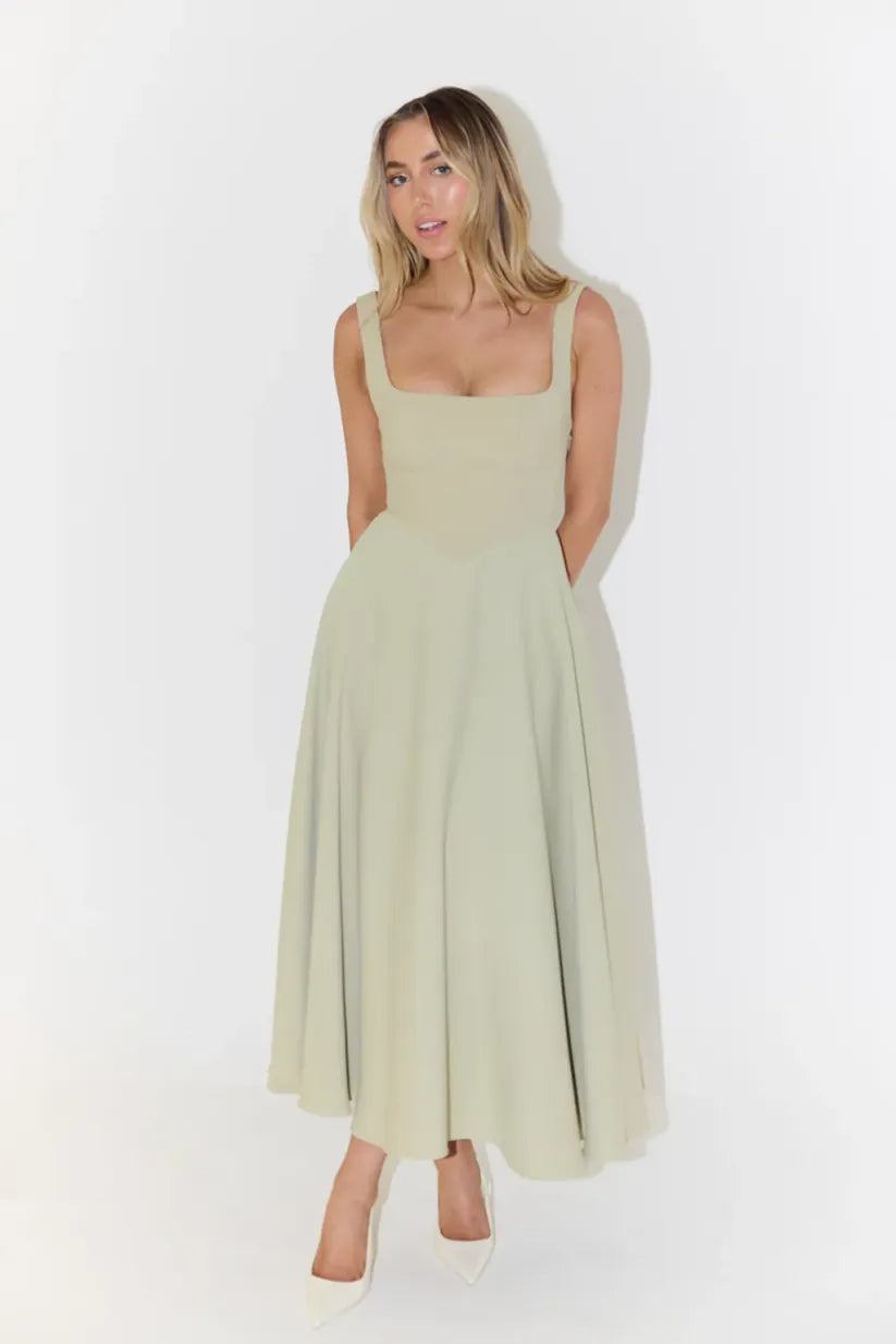 Wide Strap Seam Detail Dress