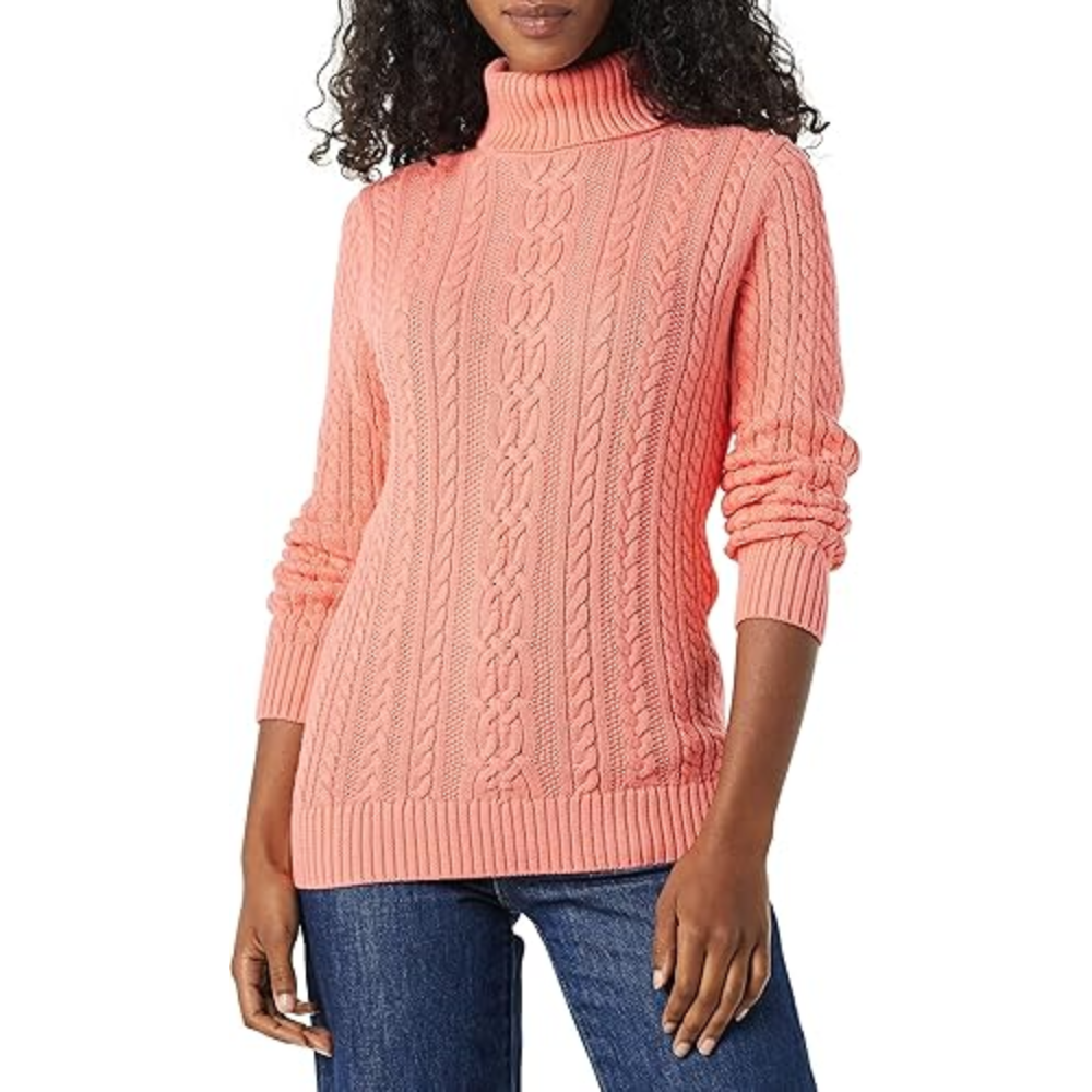 Women's Fisherman Cable Turtleneck Sweater