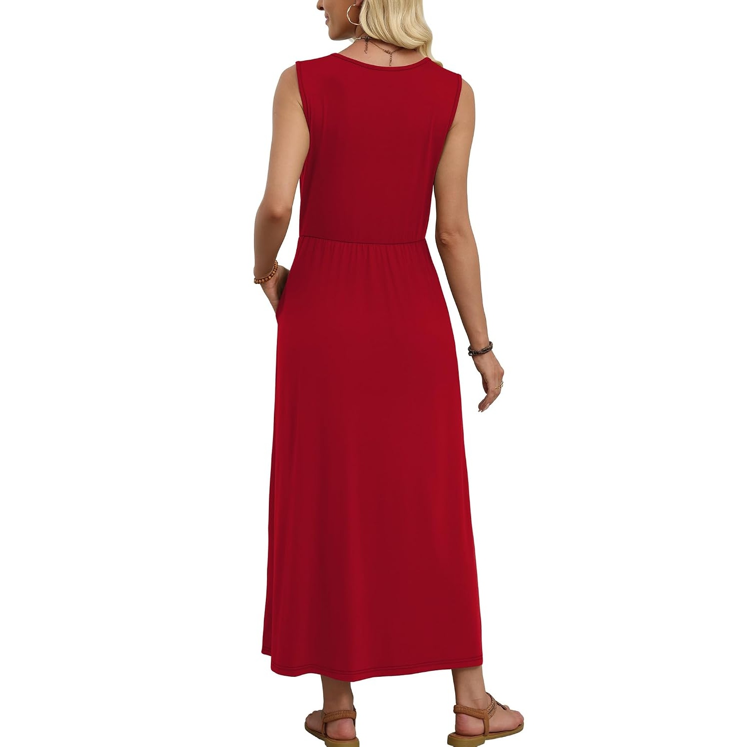 Casual Sleeveless Summer Flowy Maxi Dress For Women