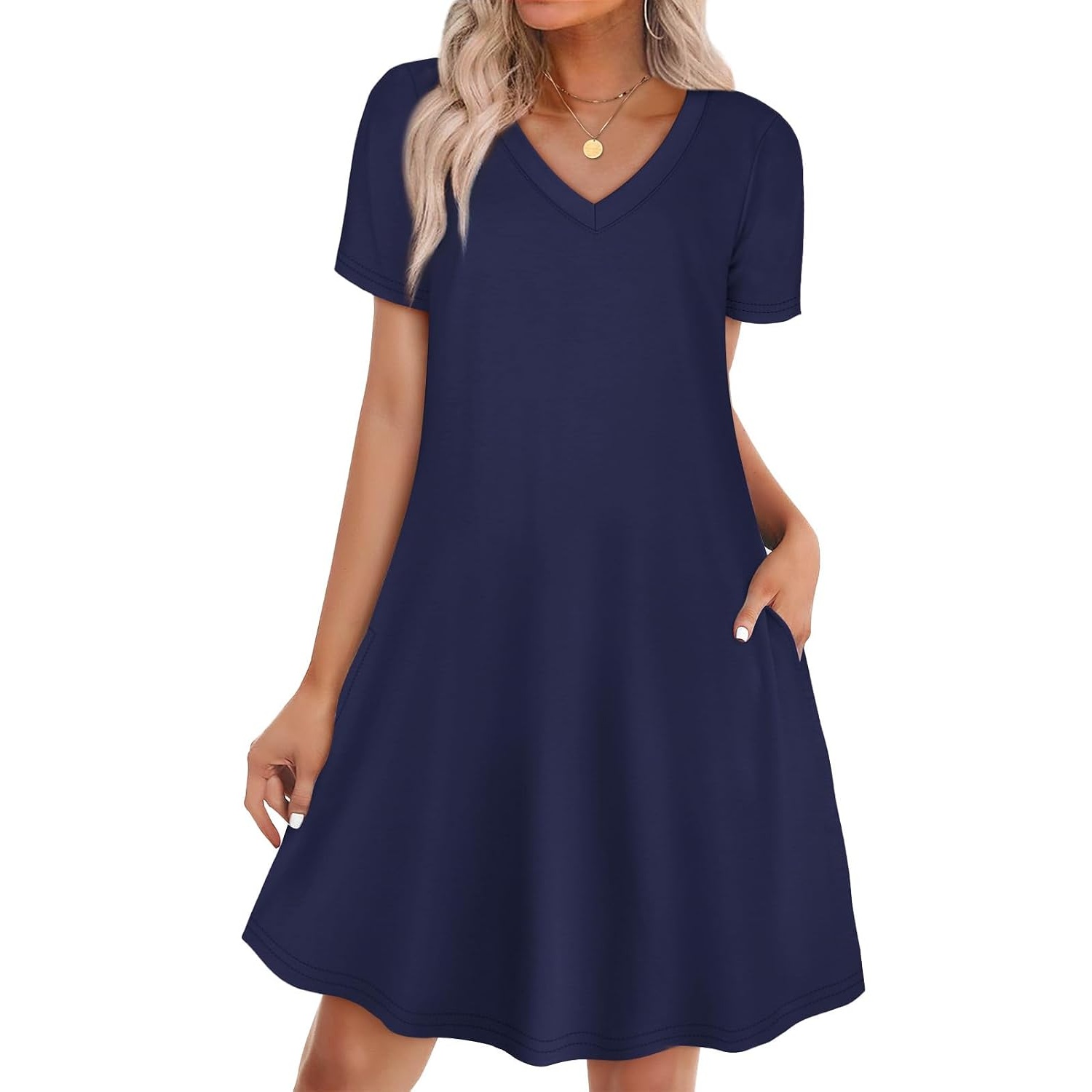 Boho Summer Loose T Shirt Dress With Pockets
