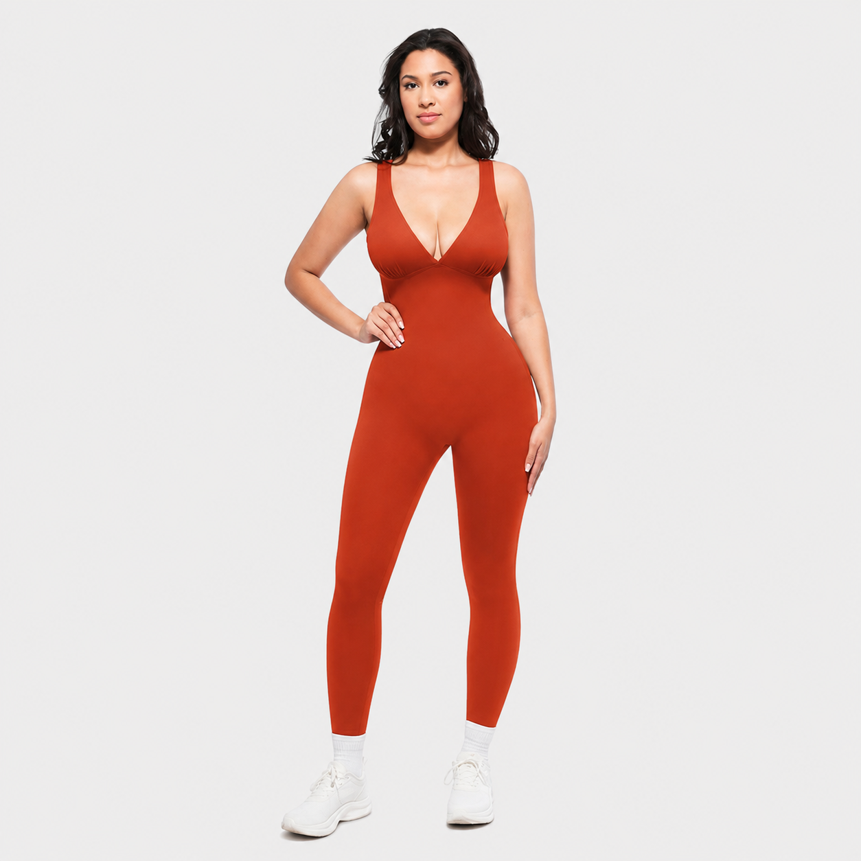 Deep V High Rise Shapewear Jumpsuit For Everyday Women