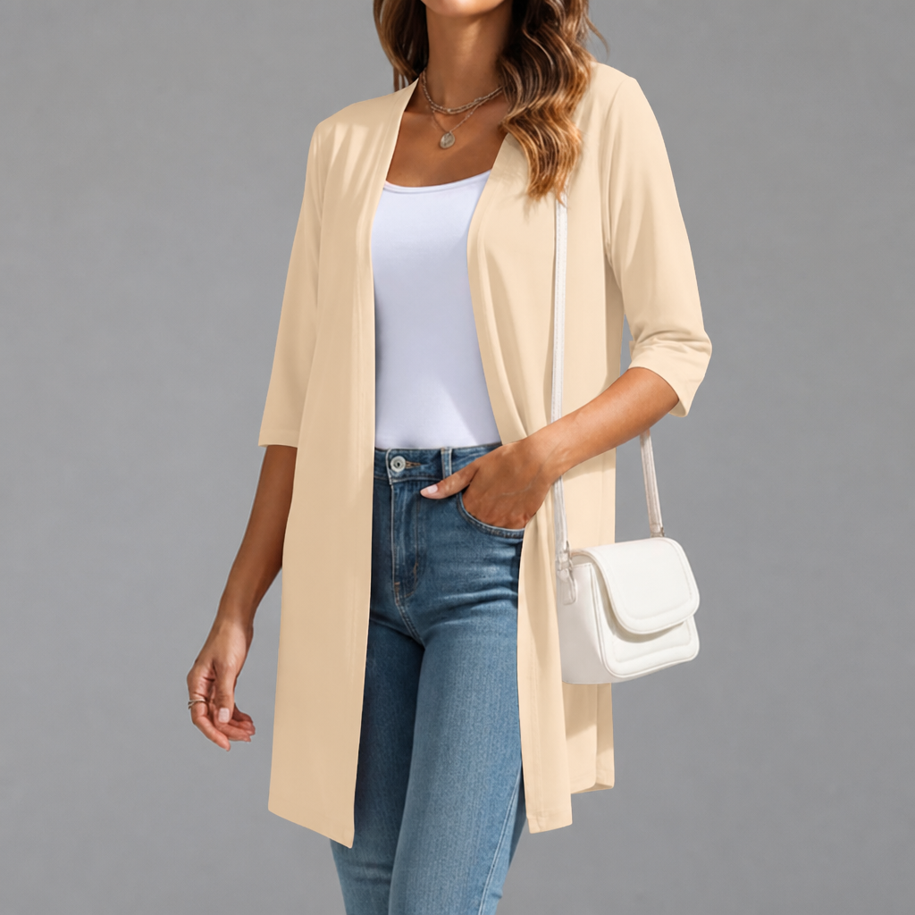 Summer Lightweight Longline Open Front Cardigan for Women