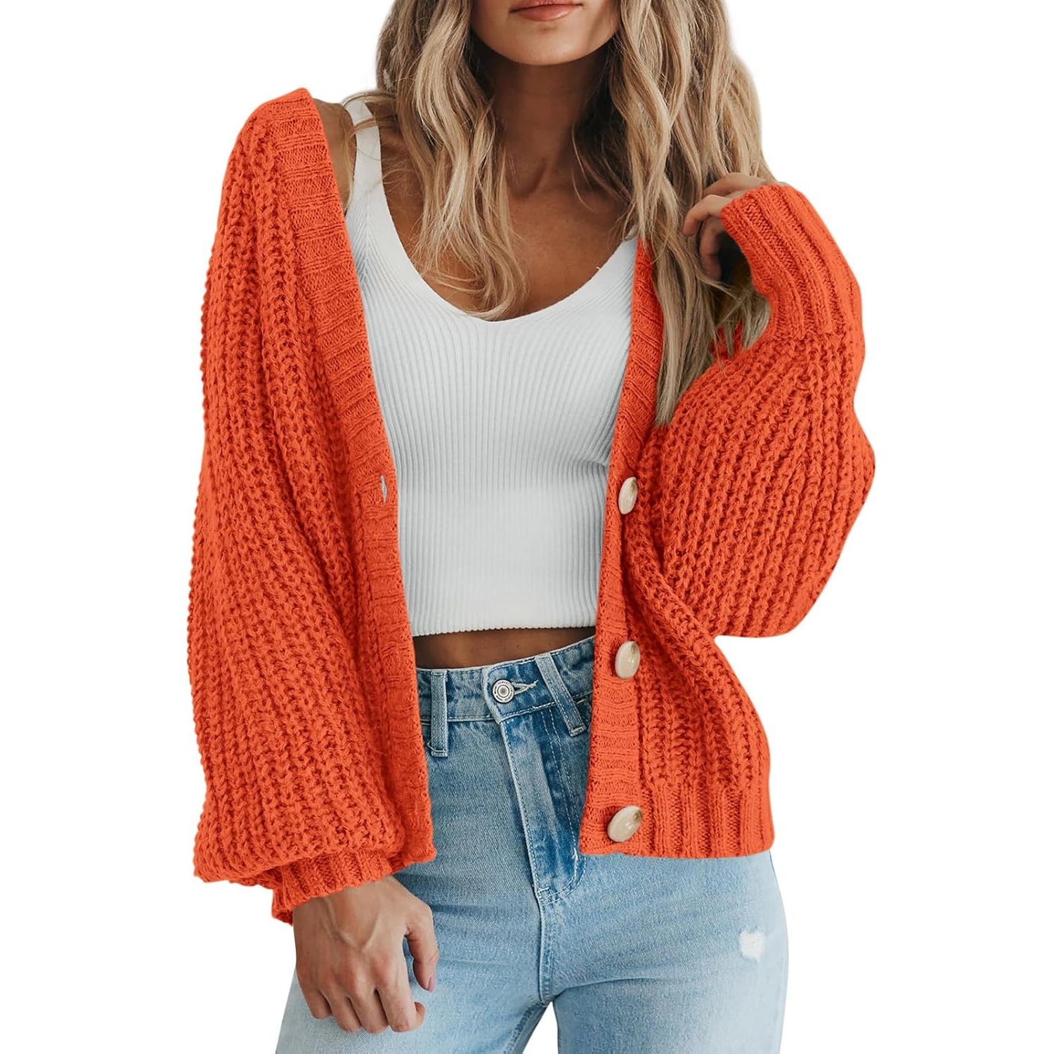 Casual Knit Open Front Cardigan Sweater For Women