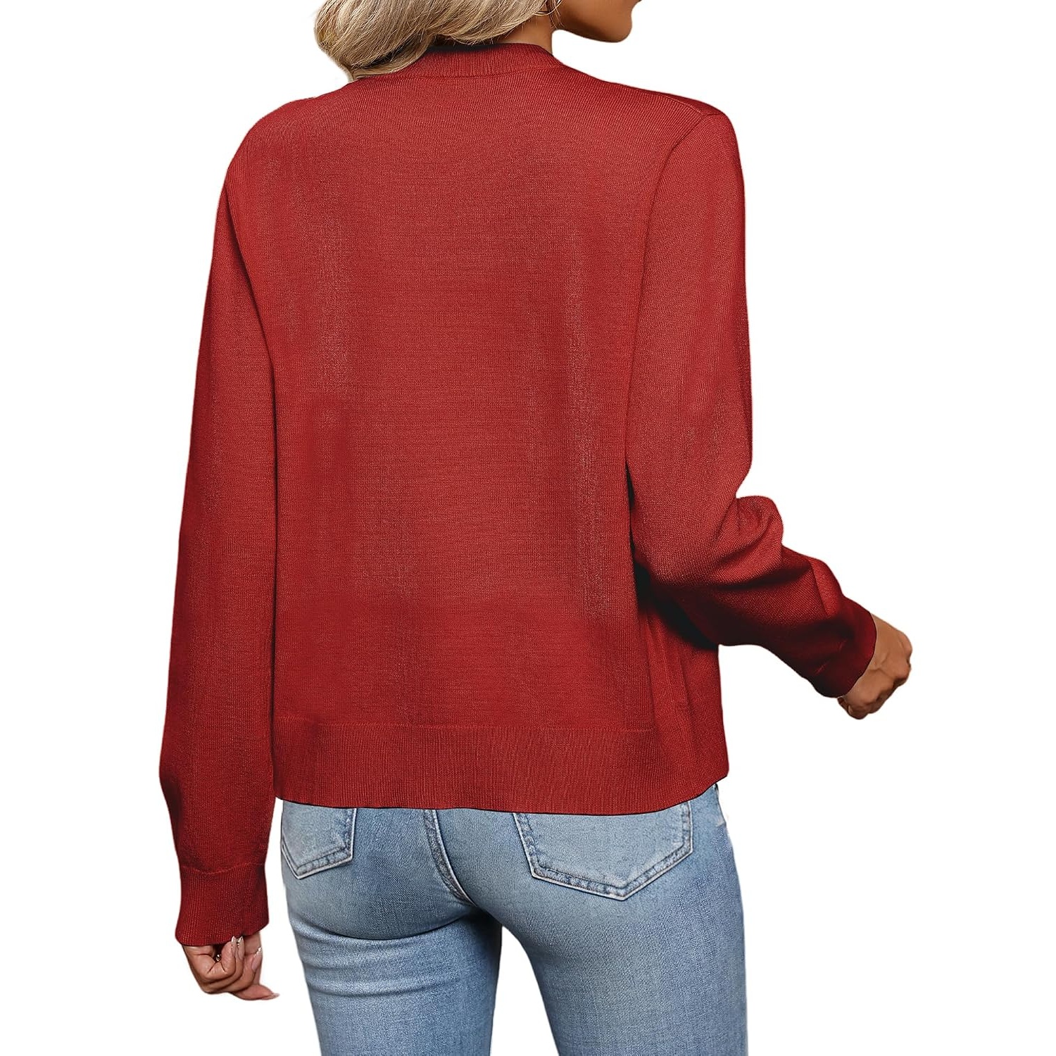 Long Sleeve Cropped Cardigan Sweater For Women