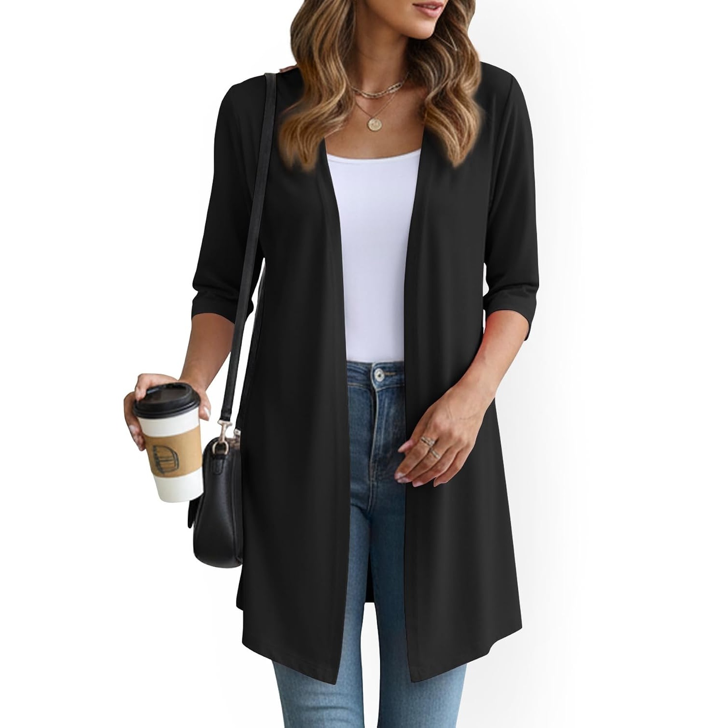 Summer Lightweight Longline Open Front Cardigan for Women