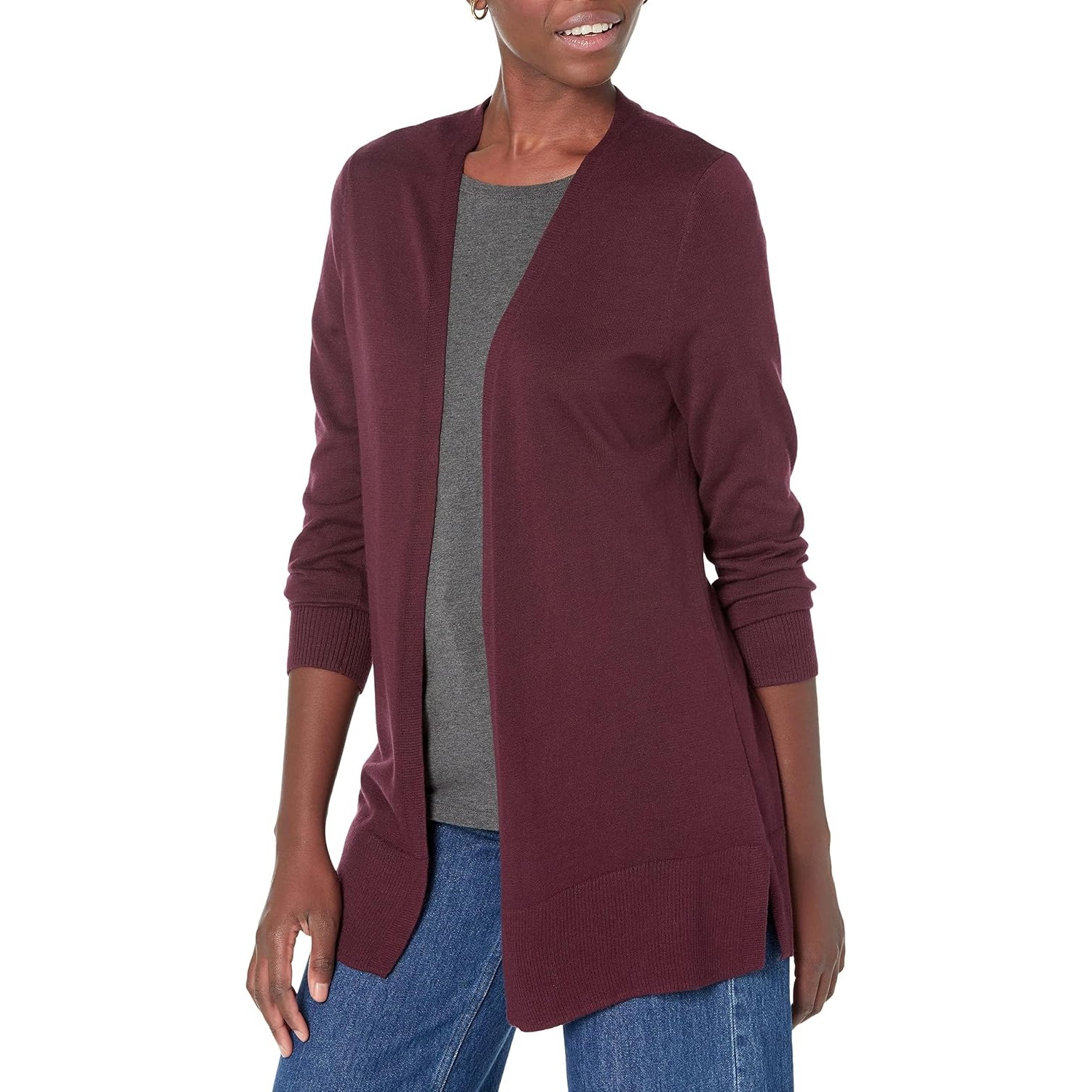 Lightweight Long Sleeve Open Front Sweater Cardigan for Women