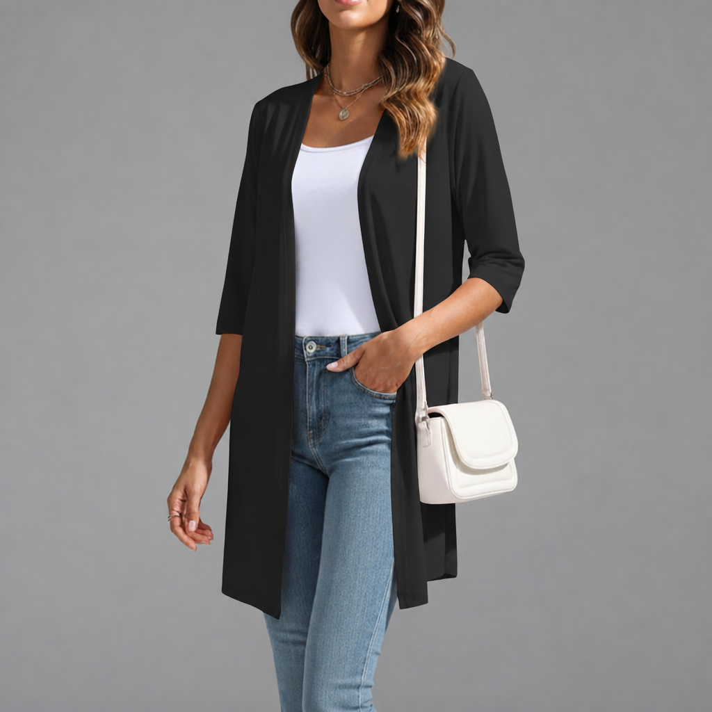 Summer Lightweight Longline Open Front Cardigan for Women