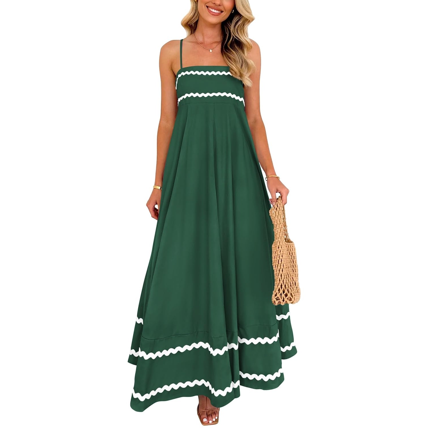 Summer Flowy Spaghetti Strap Maxi Dress For Women