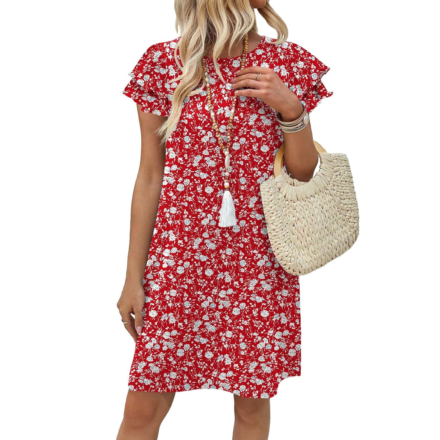 Ruffle Sleeve Loose Summer Swing Dress