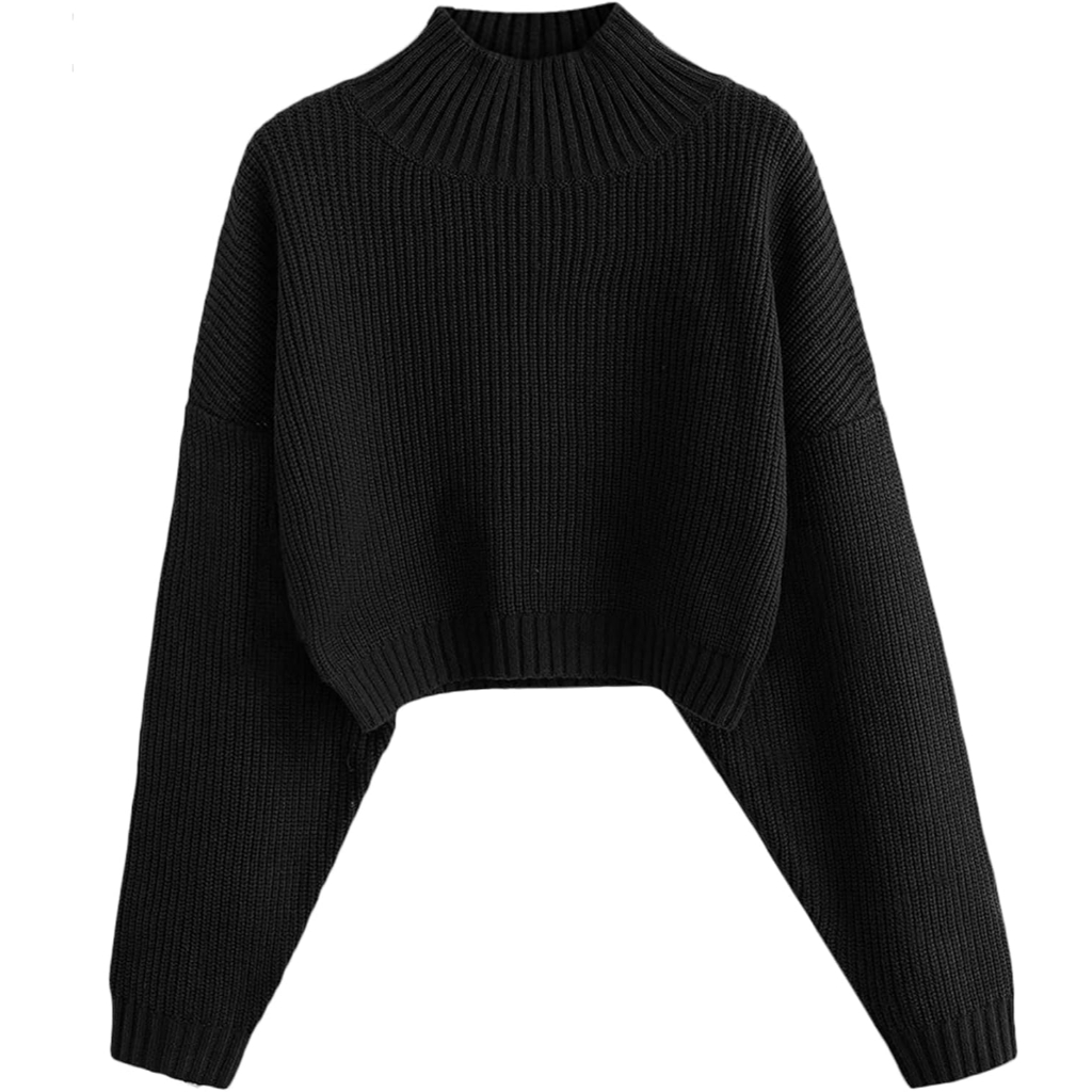 Women Cropped Turtle Sweater
