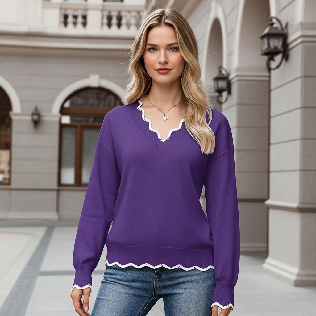Casual Long Sleeve Lightweight Sweaters For Women