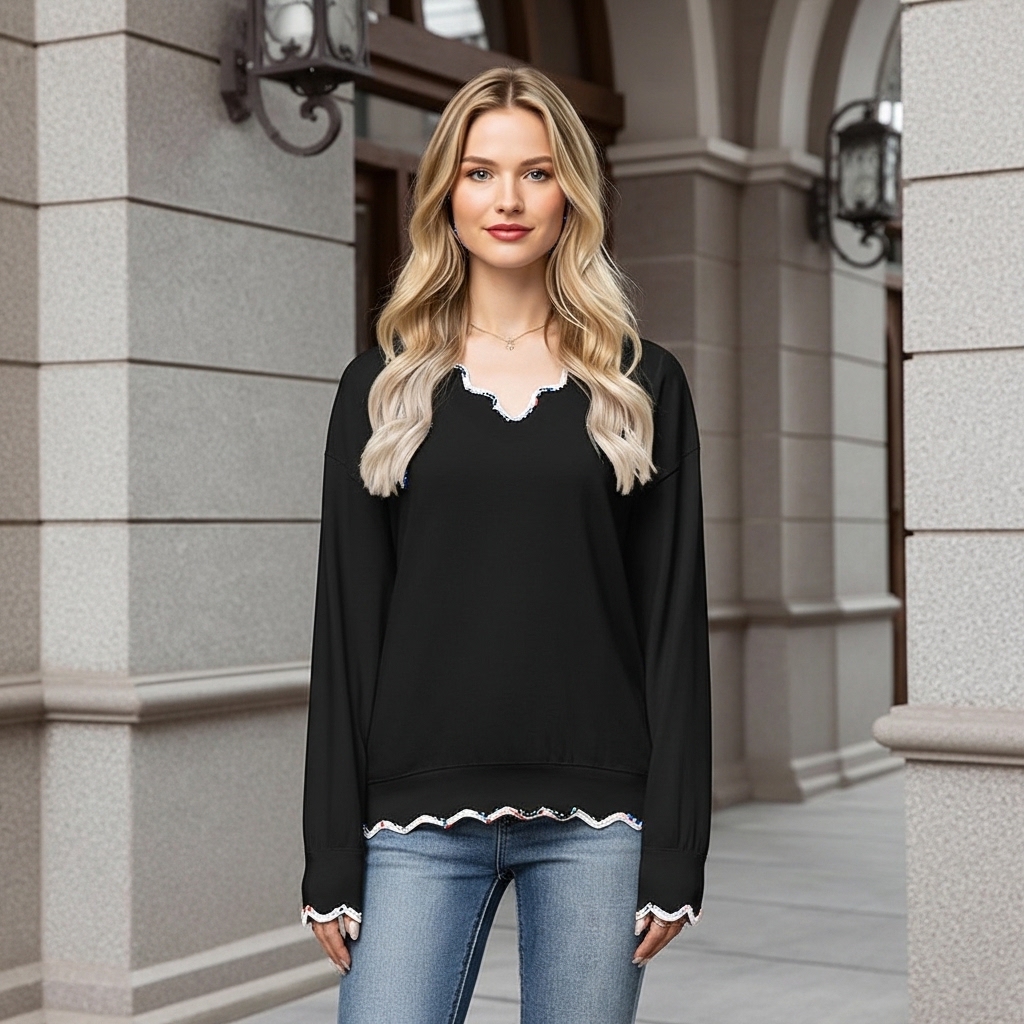 Casual Long Sleeve Lightweight Sweaters For Women