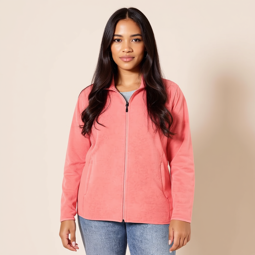 Classic Fit Full Zip Polar Fleece Jacket For Women