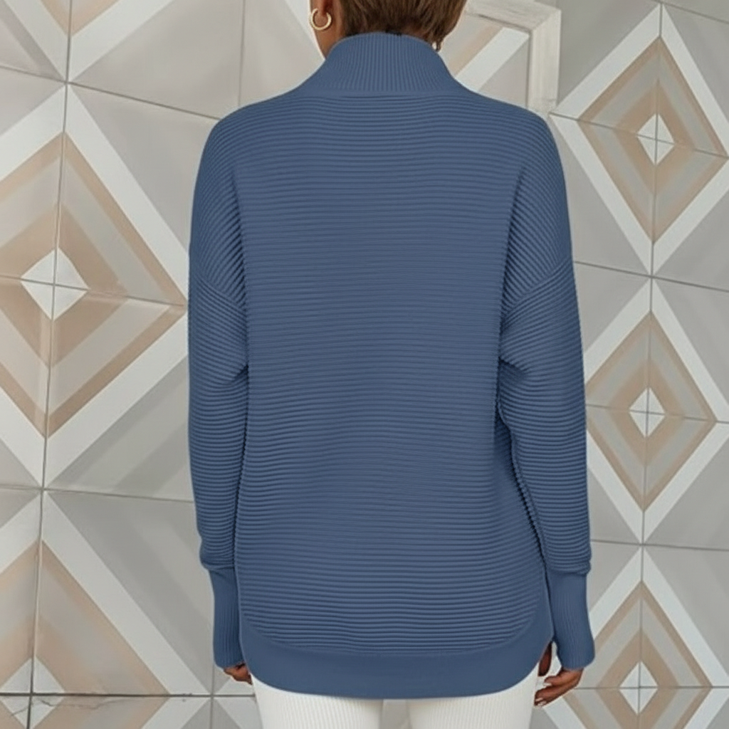 Long Sleeve Quarter Zip Pullover With Collar For Women