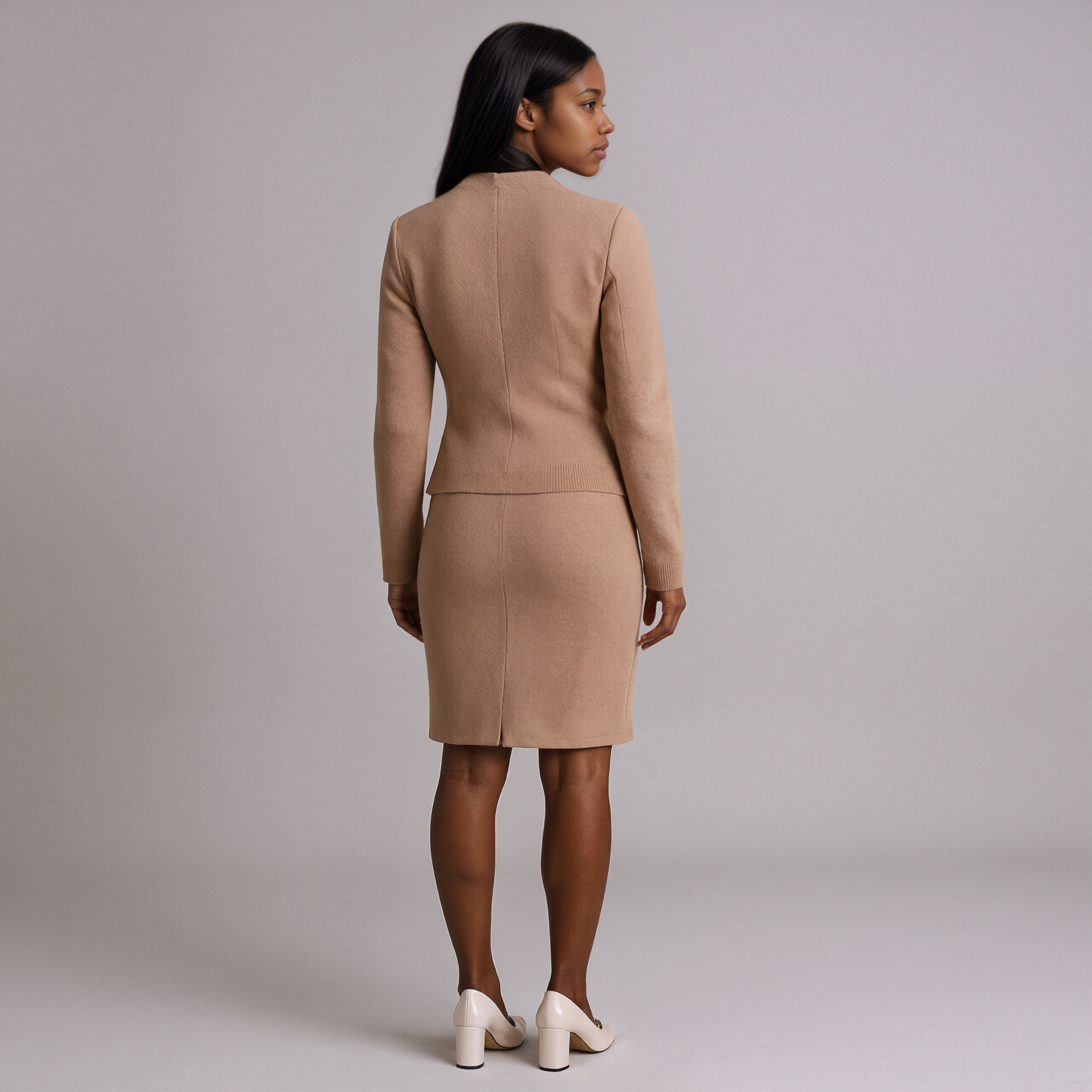 Long Knit Cashmere Button Cardigan