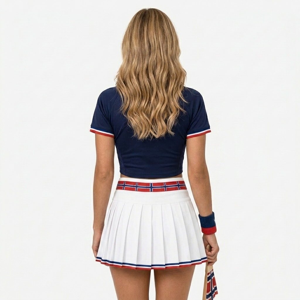 FIFA 2026 Norway Football Themed Two Piece Skirt Set For Women