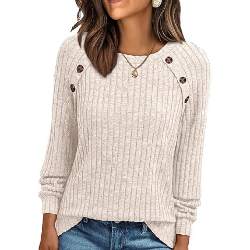 Womens Long Sleeve Sweater Casual Tunic Work Top