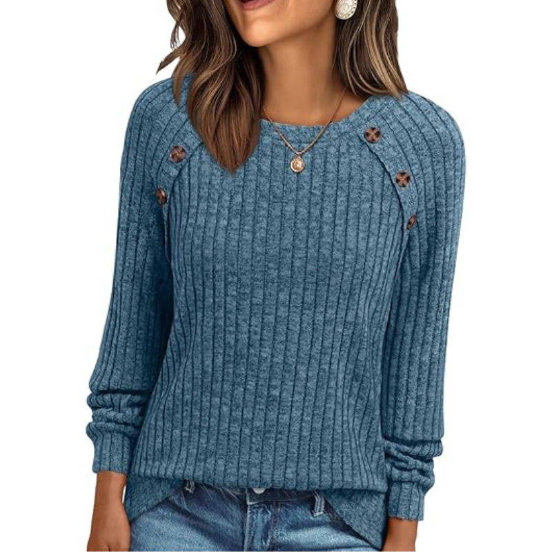 Womens Long Sleeve Sweater Casual Tunic Work Top