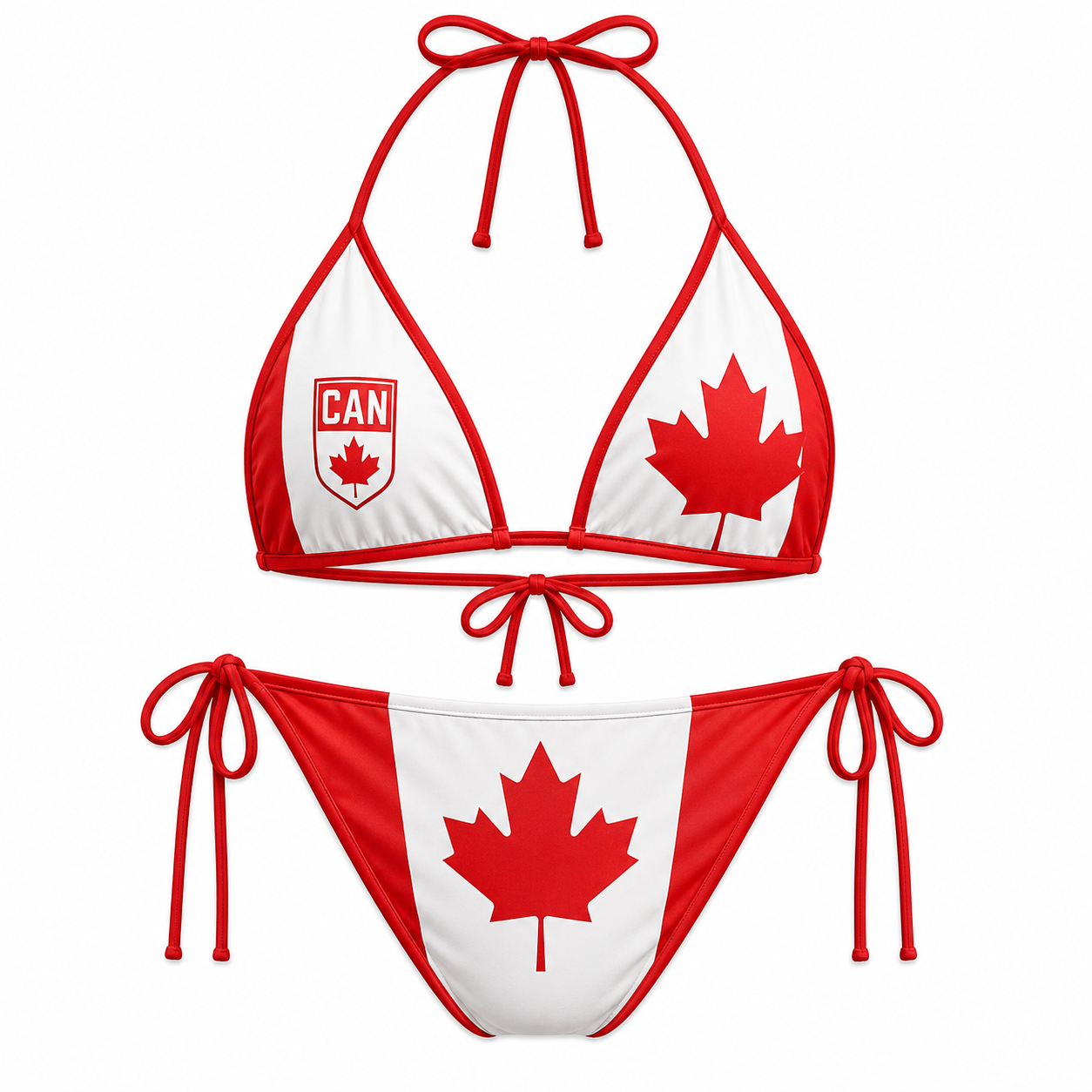 World Cup 2026 Canada Football Fan Two Piece Bikini Set For Women