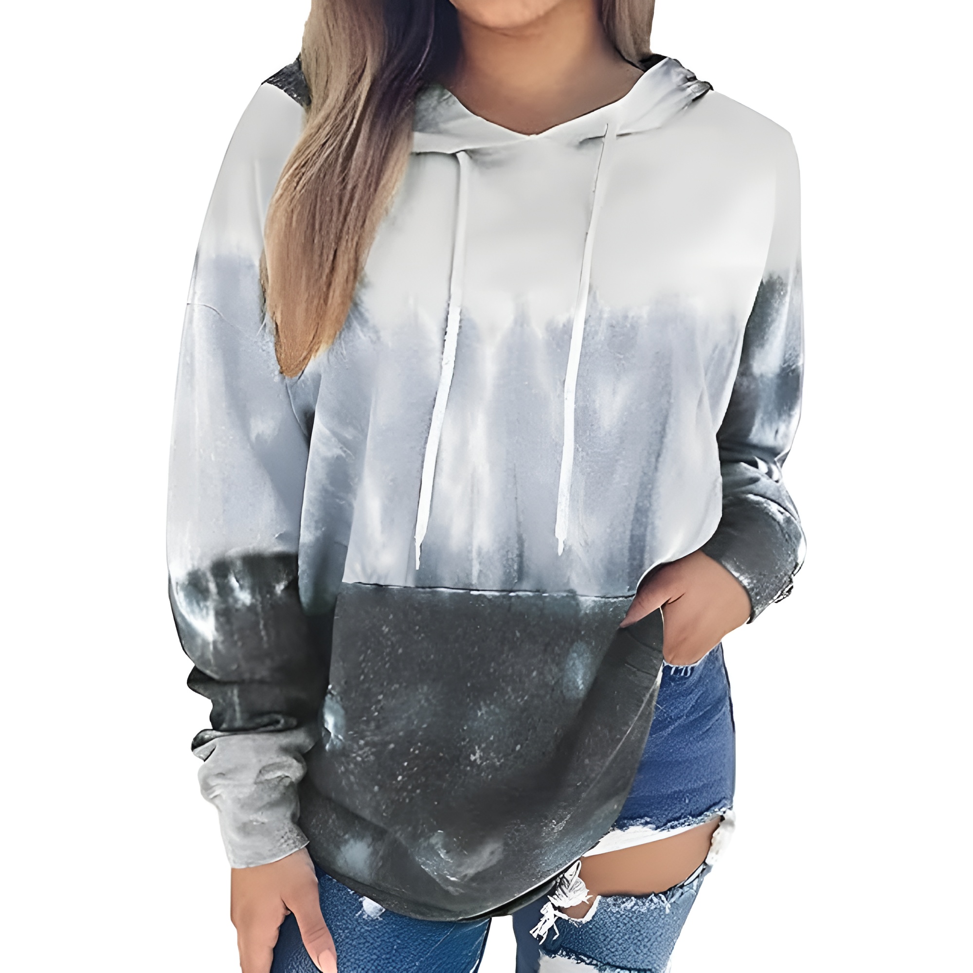 Casual Loose Fit Hoodies With Pullover Style And Drawstring For Women