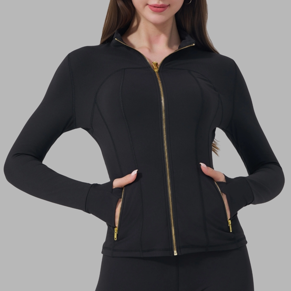 Casual Soft Brushed Jacket And Compression Yoga Pants Set For Women 