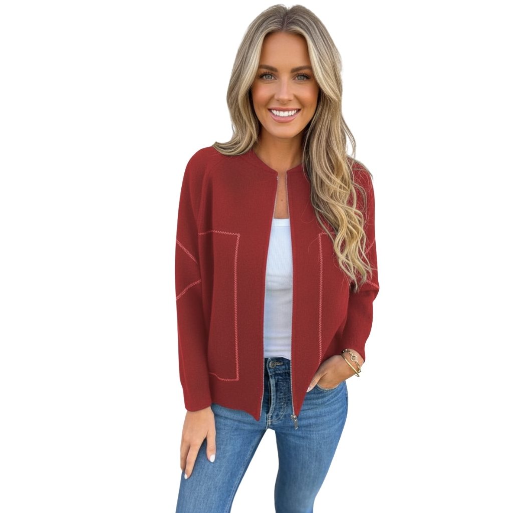 Casual Zip Front Jacket With Pockets
